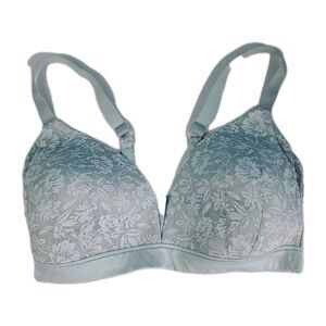 Auden 38DDD Floral  Bra Lightly Padded Wireless Seafoam Green Adjustable Straps